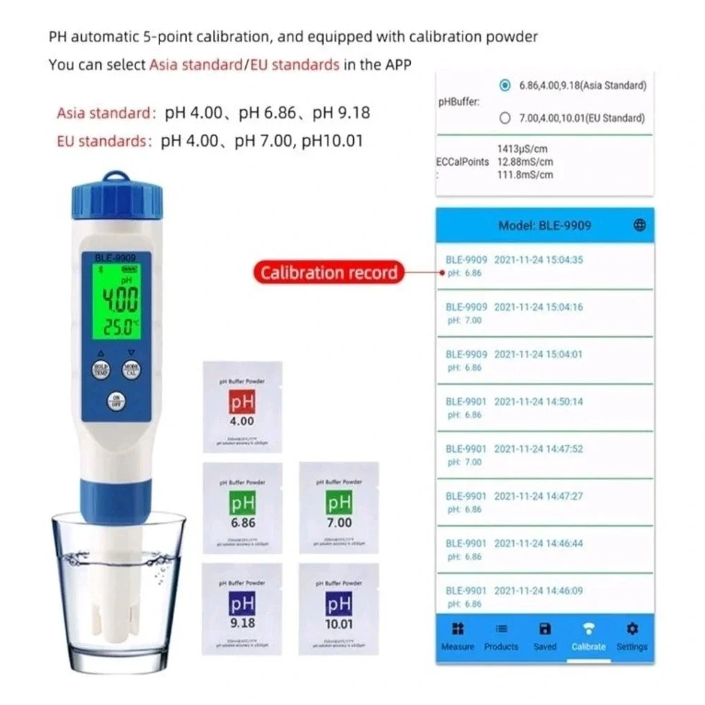 5 In 1 TDS Salinity Water Quality Monitor Tester With Temp Guage, With WiFi App